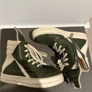 Rick Owens Kids Sneakers in Green and Cream